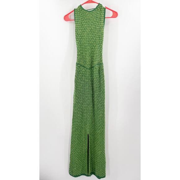 Free People Beach Dress Large Mindy Backless Sweater Midi Aqua Combo Knit NWT - Picture 5 of 16